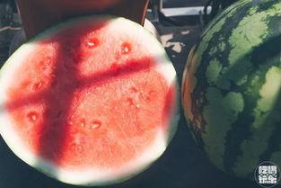 小伙在小摊吃瓜,小伙品味人间烟火气